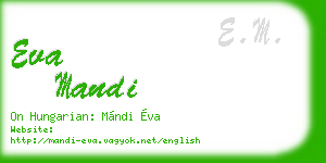 eva mandi business card